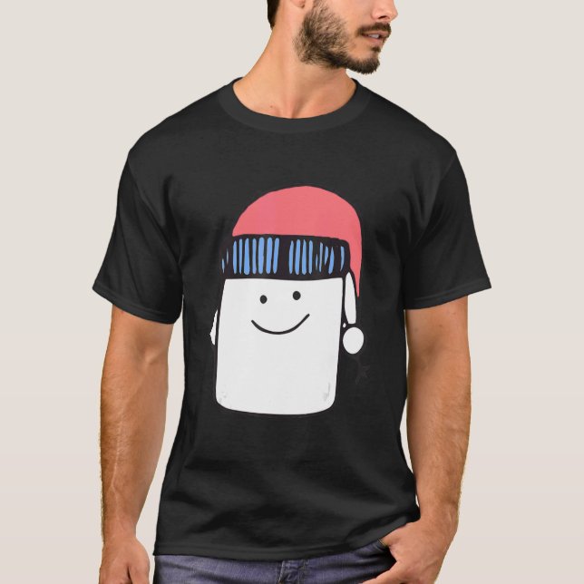 Camiseta Snowman Face Feia Natal Santa Hat Snowman Cup (Frente)