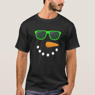 Camiseta Snowman Face Sunglass Snowman Figurume Premium_1