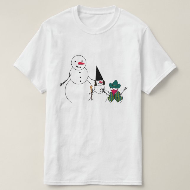 Camiseta Snowman Family Halloween (Frente do Design)