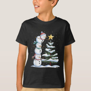 Camiseta Snowman Felry Natal Xmas Tree Family Paja