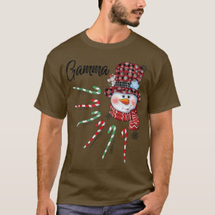 Camiseta Snowman Gamma Candy Cane Red Xadrez presentes de N