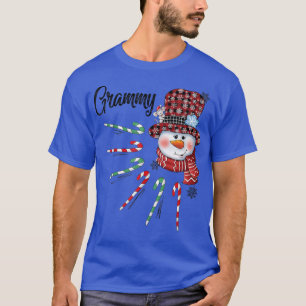 Camiseta Snowman Grammy Candy Cane Red Xadrez Presente de N