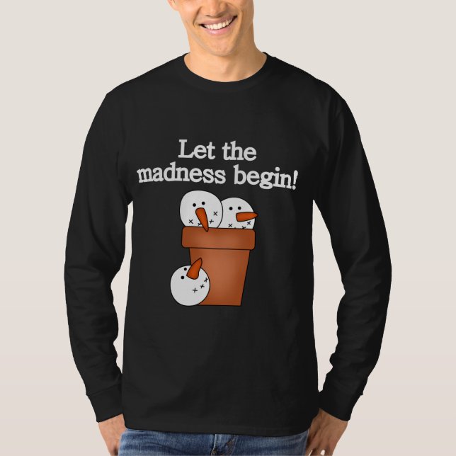 Camiseta Snowman Holiday Madness T-shirts e presentes (Frente)