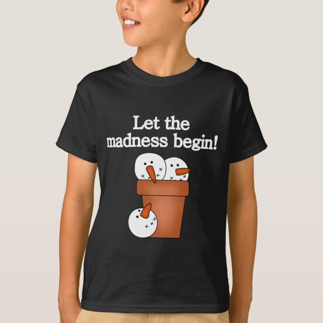 Camiseta Snowman Holiday Madness T-shirts e presentes (Frente)