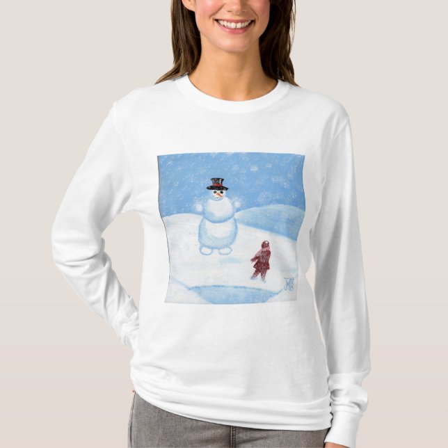 Camiseta Snowman Long Sleeve T for Women by JML (Frente)