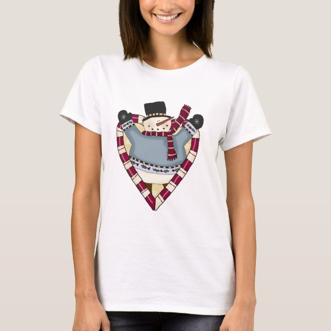 Camiseta Snowman Love T-shirts e presentes (Frente)