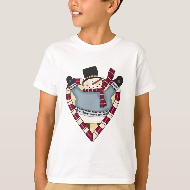 Camiseta Snowman Love T-shirts e presentes (Frente)