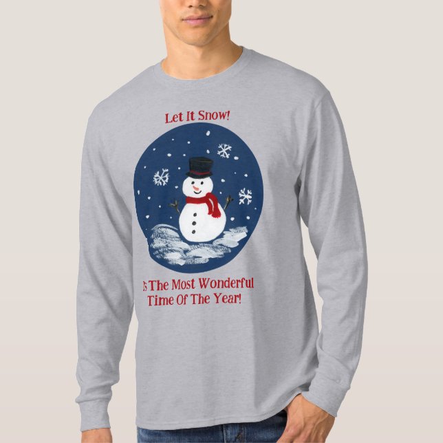 Camiseta Snowman Maravilhoso Ano de PERSONALIZAÇÃO (Frente)