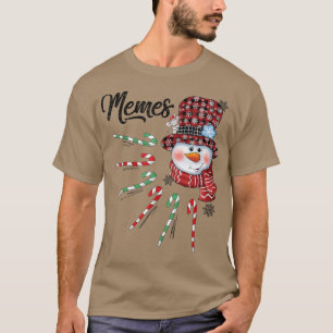 Camiseta Snowman Memes Candy Cane Red Xadrez presentes de N