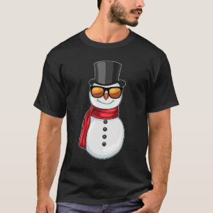 Camiseta Snowman Natal Óculos de sol