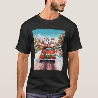 Camiseta Snowman Natal Papai Noel Red Truck Vibes