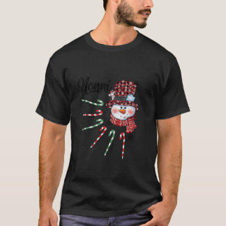 Camiseta Snowman Nonni Candy Cane Red Xadrez presentes de N
