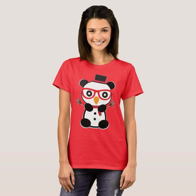 Camiseta Snowman Panda Bear T-Shirt (Frente Completa)