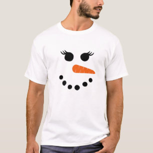 Camiseta Snowman Para Mulheres Olashes Vidros Vidro