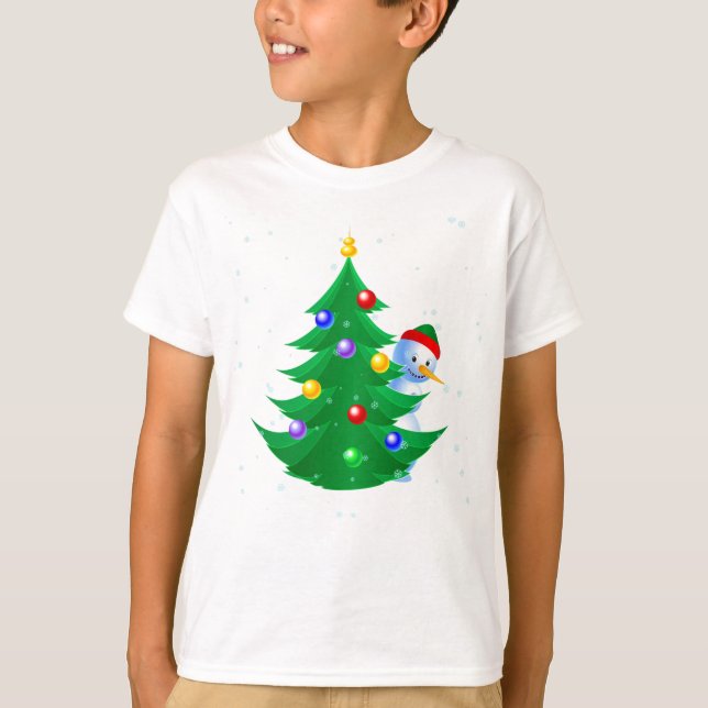Camiseta Snowman Peeking (Frente)