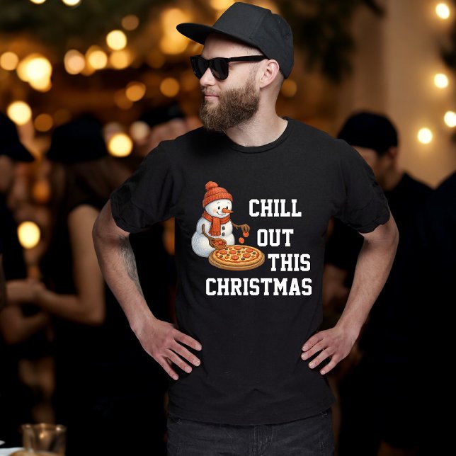 Camiseta Snowman Pizza Christmas (Criador carregado)