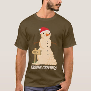Camiseta Snowman: praia de Natal festiva
