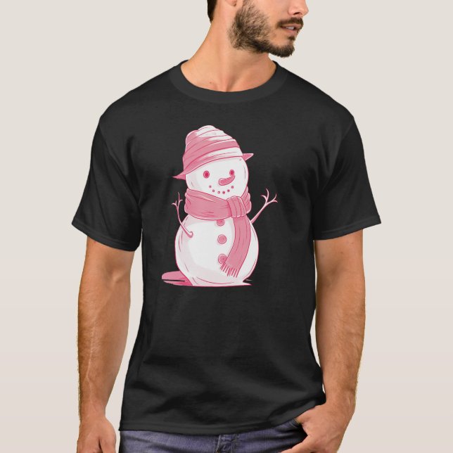 Camiseta Snowman Rosa Frosty (Frente)