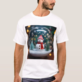Camiseta Snowman’s Delight: Festive Magic in a Globe