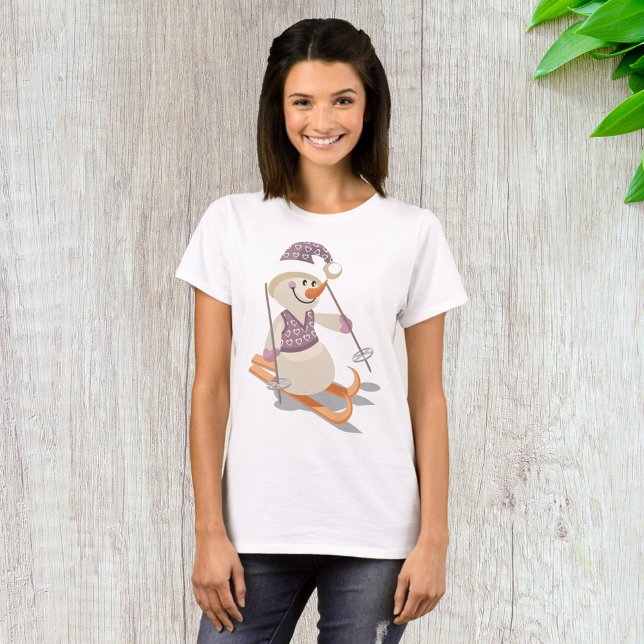 Camiseta Snowman Skiing (Criador carregado)