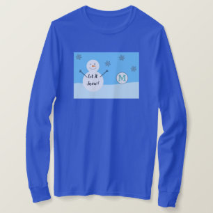 Camiseta Snowman Snowflake Festivo Monograma Festivo de inv
