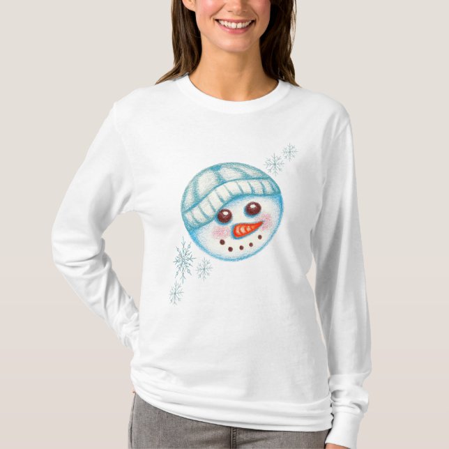 Camiseta Snowman Snowflake T-Shirt (Frente)