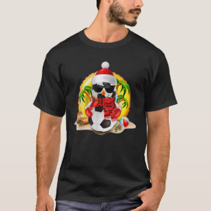 Camiseta Snowman Soccer Balls Papai Noel Natal No Natal De