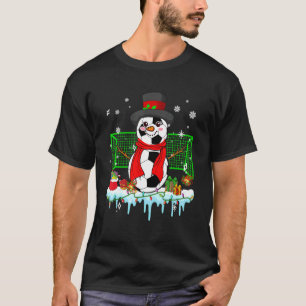 Camiseta Snowman Soccer Bola Futebol de Natal Fama