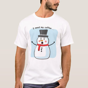 Camiseta Snowman Sonolento - Ilustração Engraçada