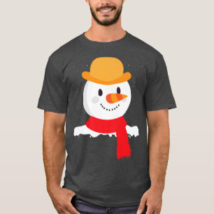 Camiseta Snowman Sorrindo Face Cenoura Nose Engraçado Neve