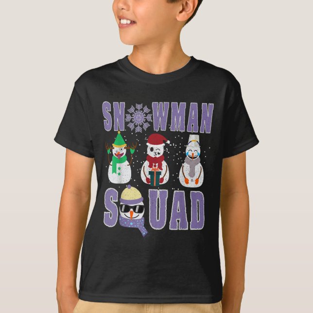 Camiseta Snowman Squad Funny Family Matching, Teacher And S (Frente)