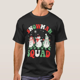 Camiseta Snowman Squad Snow Christmas Xmas Happy Holiday Bo