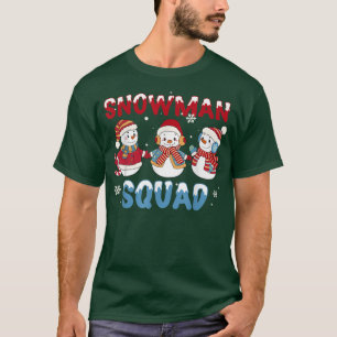 Camiseta Snowman Squad Snow Christmas Xmas Happy Holiday Bo