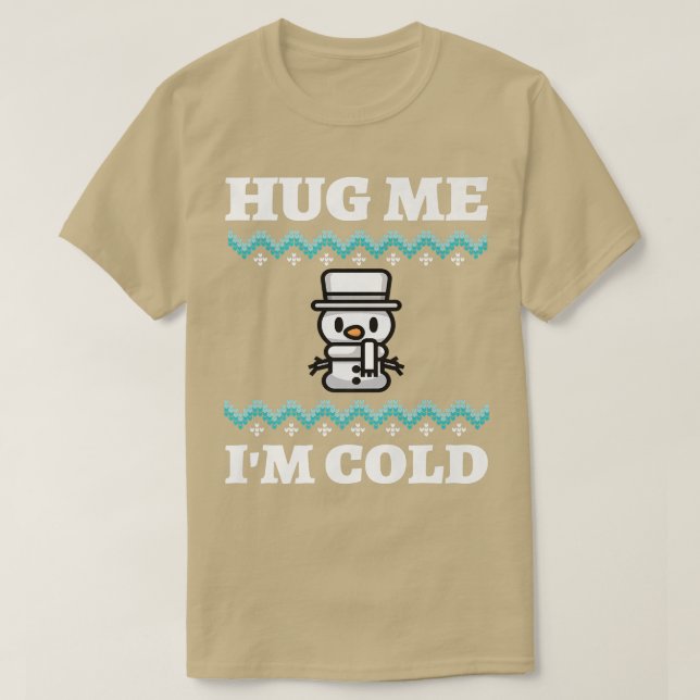 Camiseta Snowman Ugly Christmas Sweater Ugly Hanukkah Hug M (Frente do Design)