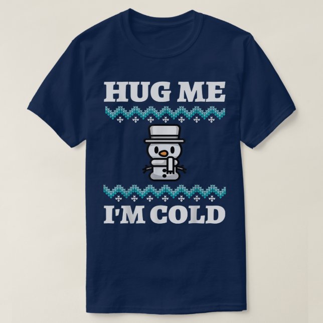 Camiseta Snowman Ugly Christmas Sweater Ugly Hanukkah Hug M (Frente do Design)