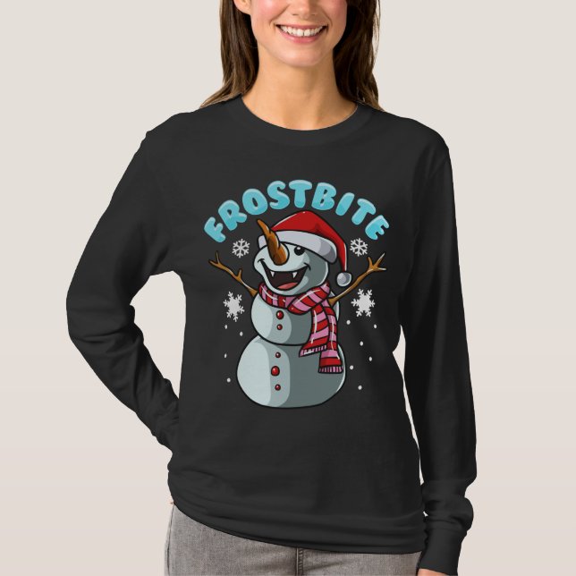 Camiseta Snowman Vampiro Natal Engraçado Xmas (Frente)