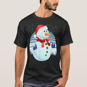 Camiseta Snowman Vintage Sunset Winter Family Christmas Paj