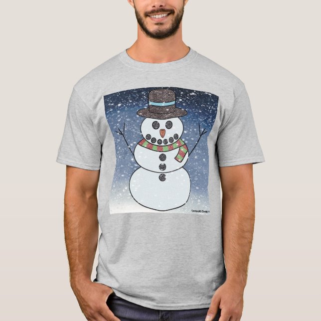 Camiseta Snowman w/BG (vívido) - Camisa-luz masculina (Frente)