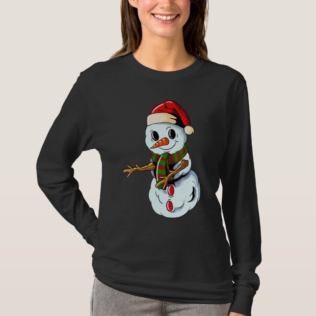 Camiseta Snowman with Christmashat Floss Dance on Christmas (Frente)