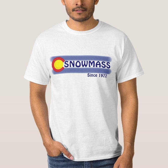 Camiseta Snowmass Colorado, bandeira local, valor tee (Frente)