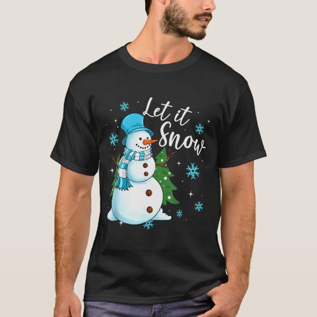 Camiseta Snowmen Let It Snow Christmas Funny Family Matchin (Frente)