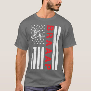 Camiseta Snowmobile Braaaap American Flag Funny Snowmobile