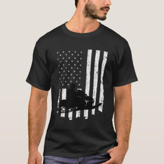 Camiseta Snowmobile Com Bandeira Americana Afetada