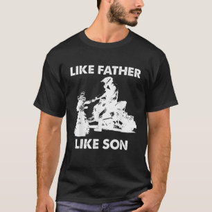Camiseta Snowmobile Como Pai Como Filho Snowcross Christma