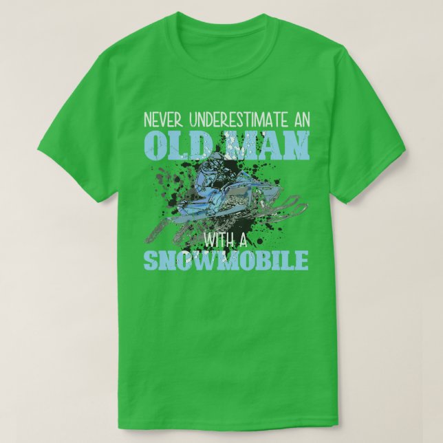 Camiseta Snowmobile Gear Old Man Beard Snowmobile Helmet Sn (Frente do Design)