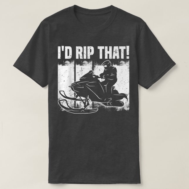 Camiseta Snowmobile Motor Sled, Eu Rip Aquele & Skimobile,  (Frente do Design)