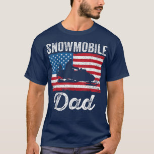 Camiseta Snowmobile Pai American Flag Funny Snowmobiling Sn