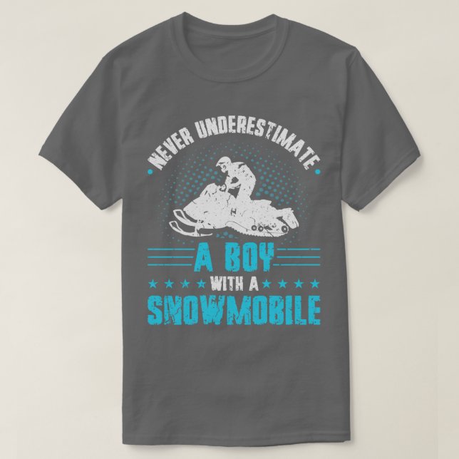 Camiseta Snowmobile Riding Boy Snowmobile (Frente do Design)