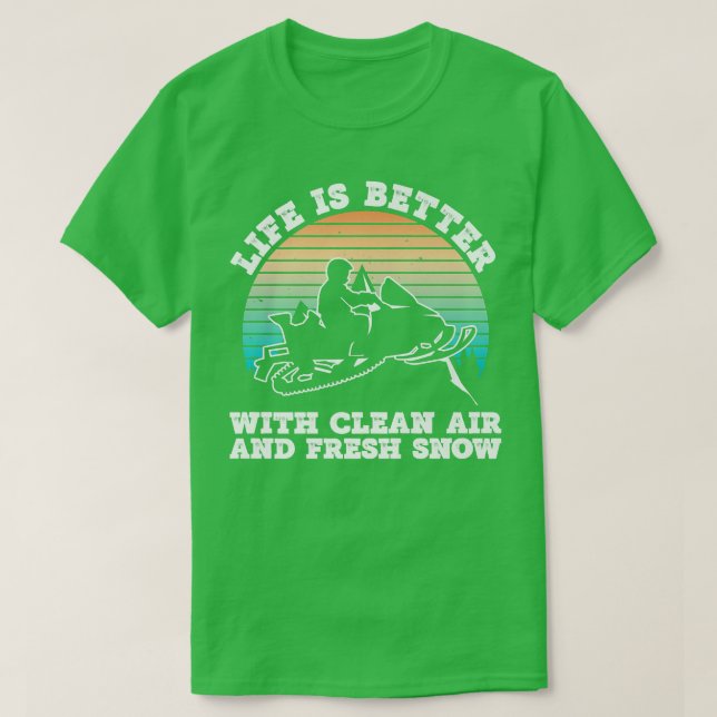 Camiseta Snowmobile Riding para Snowmobiler Premium 869 (Frente do Design)