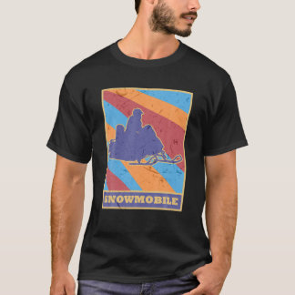 Camiseta Snowmobile Vintage Retro Colors Ski Skimobile Race